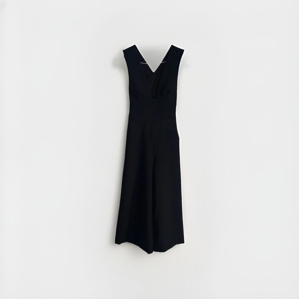 Artelier Nicole Miller Black Cocktail Jumpsuit Crisscross Quiet Luxury Sz 6 - Picture 15 of 16